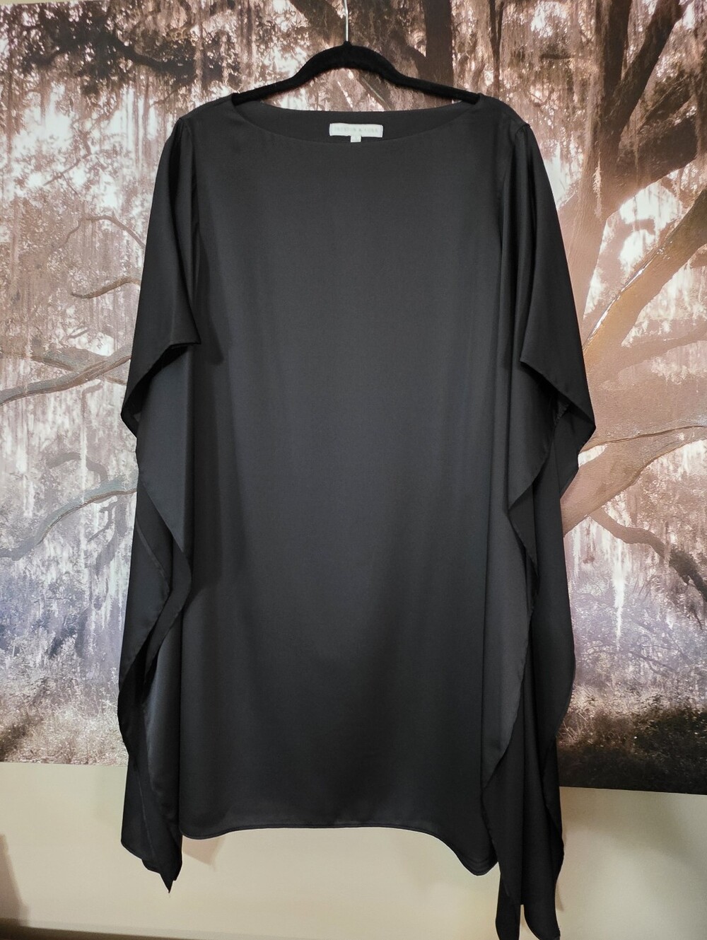 Black Draped Women's Dress - Elegant Lightweight & Lined